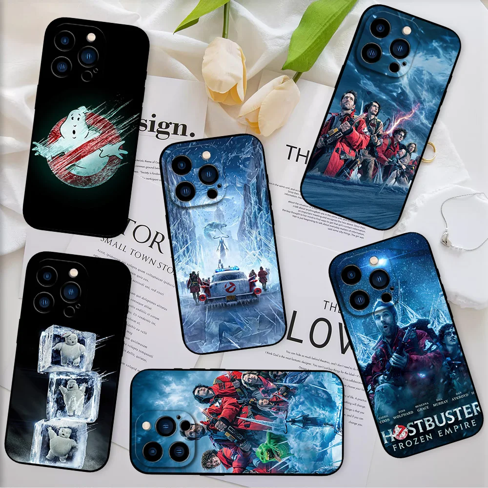 Classic Film G-Ghostbusters F-Frozen Empire Ice For iPhone 11 12 13 14 15 16 Pro Max Plus Black Soft Case Shell