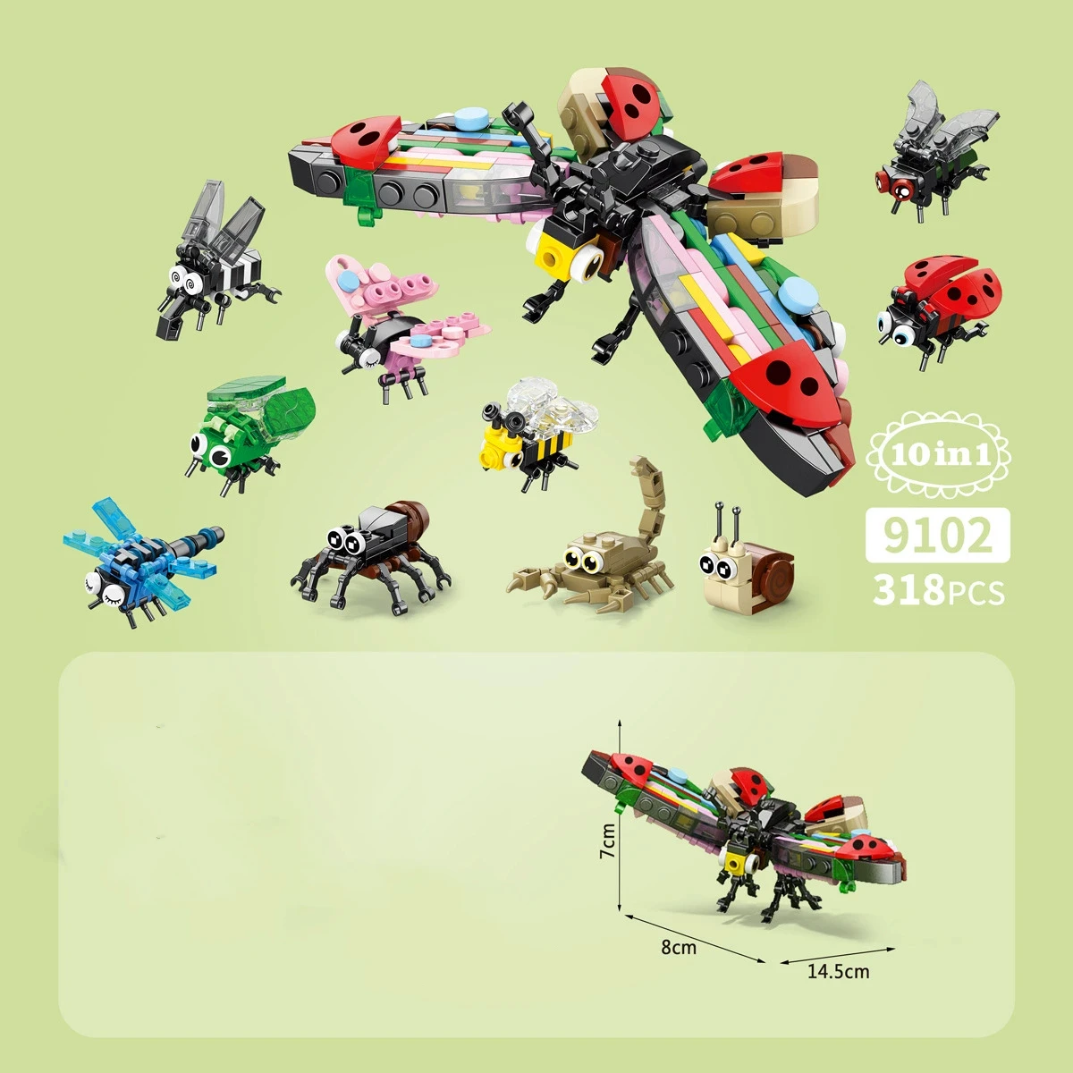 Insekt Tiere Figuren Set Mini Bausteine Spielzeug Montage 3D Konstruktor Micro Ziegel Für Kinder Jungen Geschenk Spielzeug