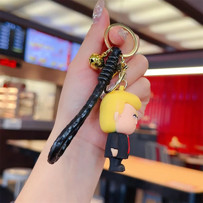 New Keychains for Men Doll Keyring President Anime Keychain US Llaveros Key Chain Accessories Make America Great Again Wholesale