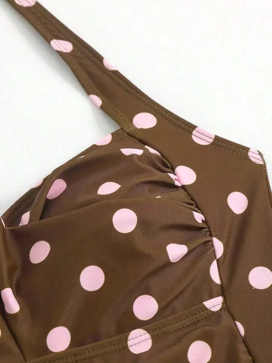 

Women Polka Dot One Piece Swimsuit Beach Summer Bathing Suit