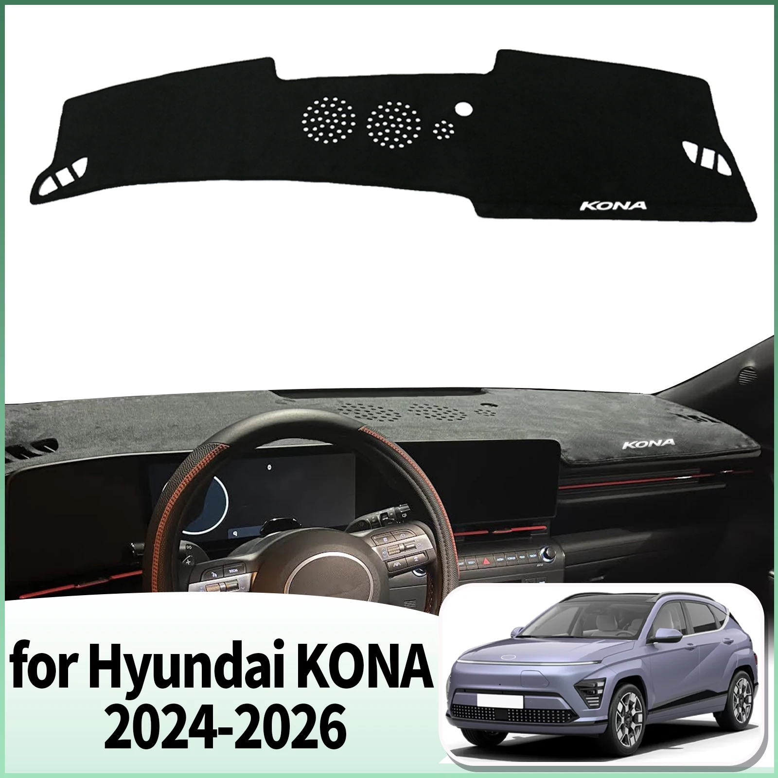 

fit for Hyundai KONA 2024-2026 Electric EV Car Accessories Dashmat DashMat Sunshade Dashboard Cover Pad Protective Carpet