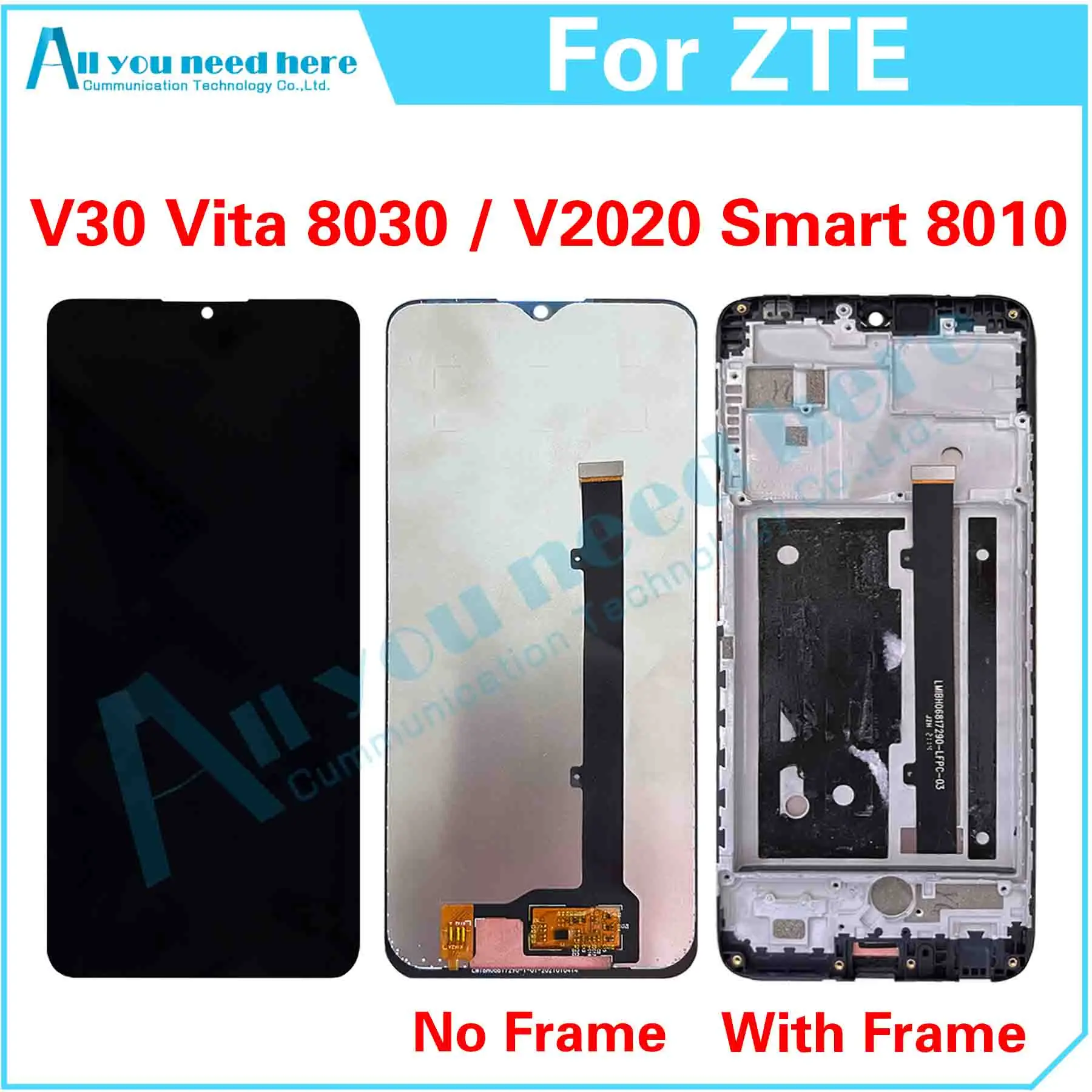 

100% Test For ZTE Blade V30 Vita 8030 / V2020 Smart 8010 LCD Display Touch Screen Digitizer Assembly Repair Parts Replacement