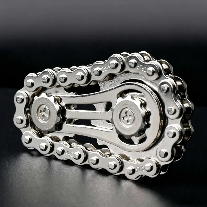 Sprocket Flywheel Fingertip Gyro Metal Fidget Bike Chain Gears Roller Calm Down Anxiety ADHD Focus Relieve Stress Toys Adults
