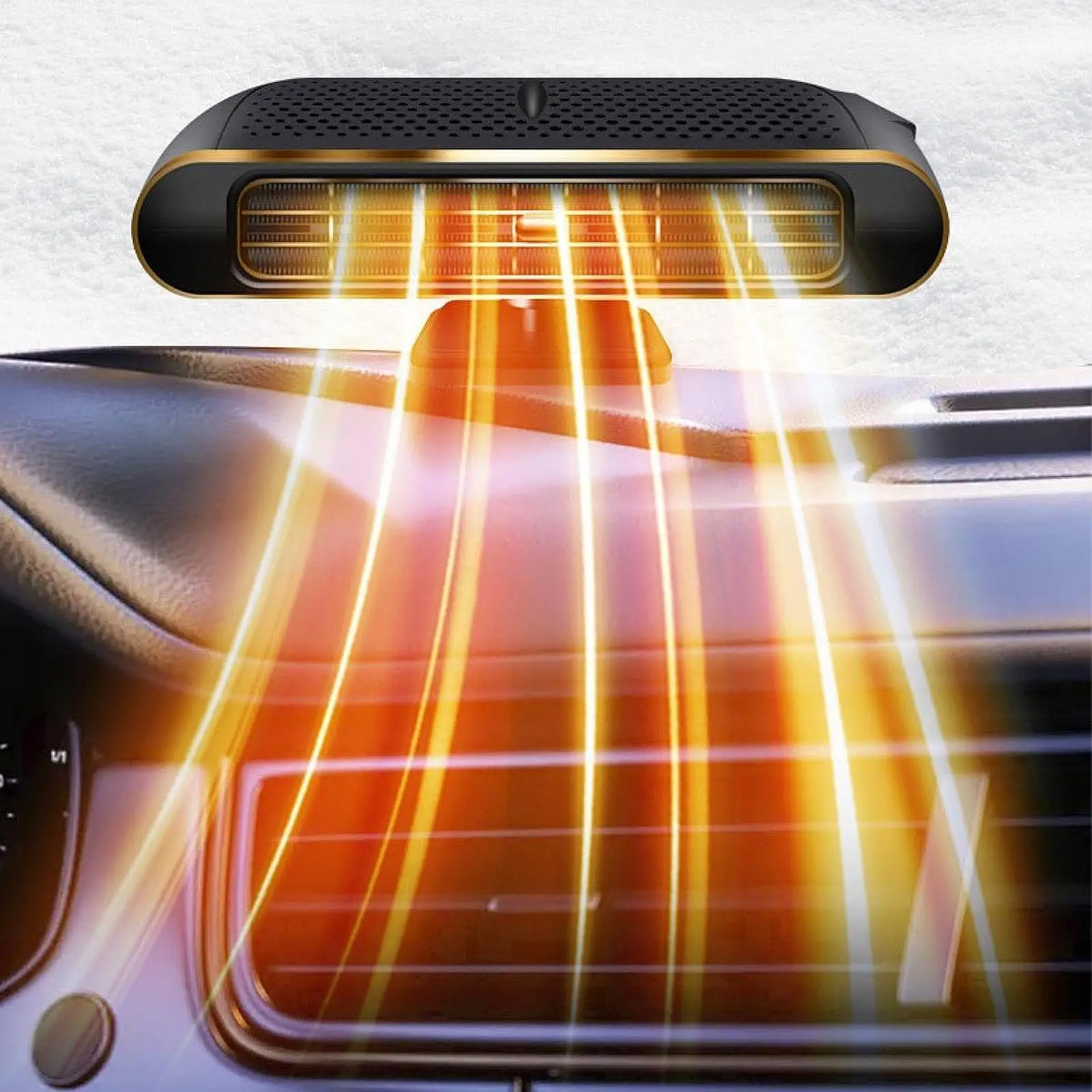 

Car Heater Demister Multifunctional Car Heater and Defroster for Winter Fast Heating 120W Easy Install Windshield Defroster