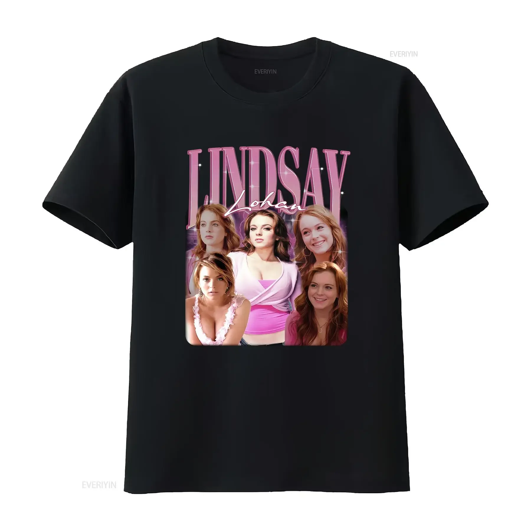 Retro LINDSAY LOHAN Vintage T Shirt Homage Fan 90s Merch Washed Stretched streetwear Stylish fashion graphic vintage Washed