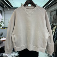 Vintage Patchwork Solid Color Fleece Round Neck Sweatshirts Pockets Men Women Kanye West Loose Casual Hoodie Pullovers Winter