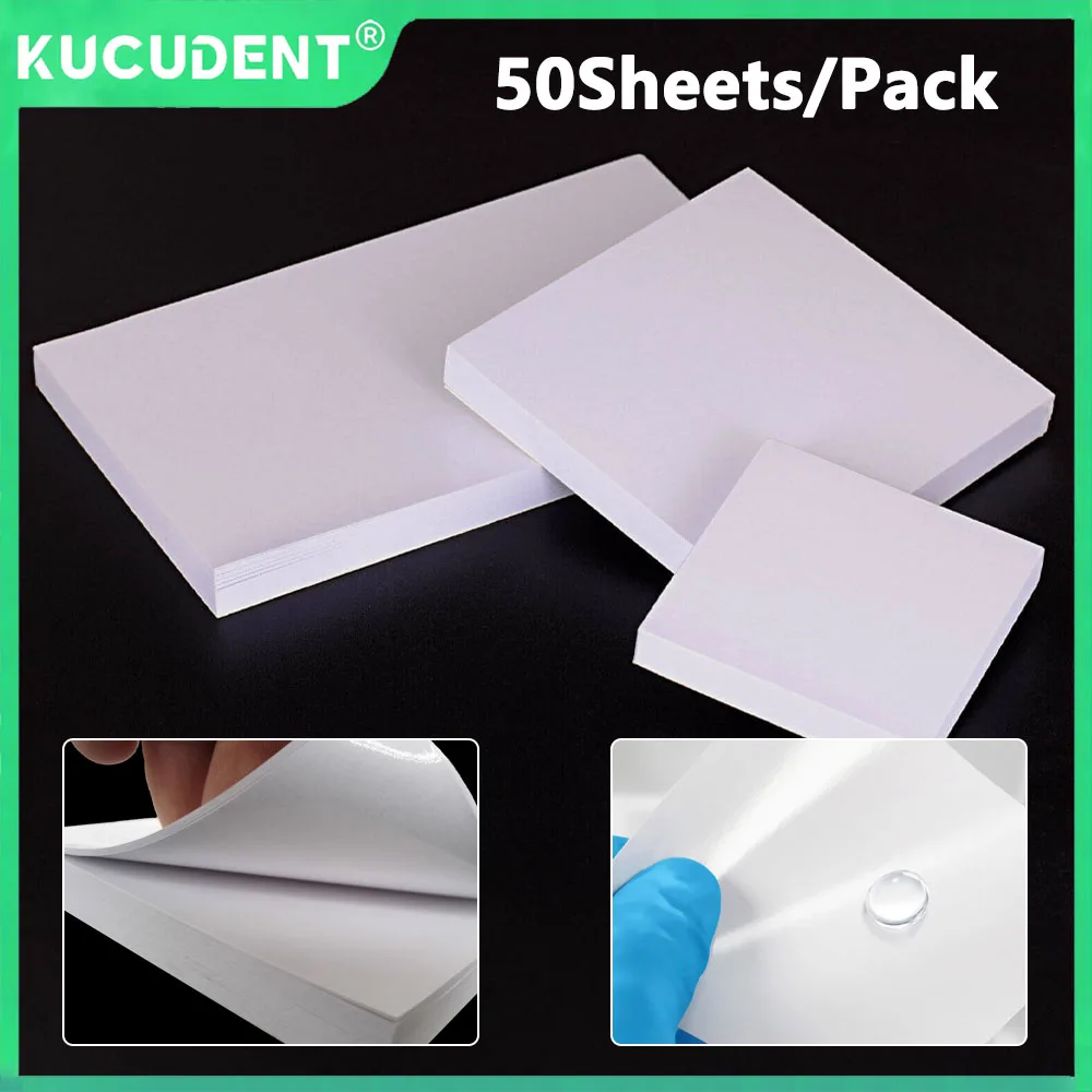 50 Sheets/Pack Dental Mixing Paper Disposable Cement Powder Mixed Pads S/M/L/XL Thickening White Dentistry Lab Materials