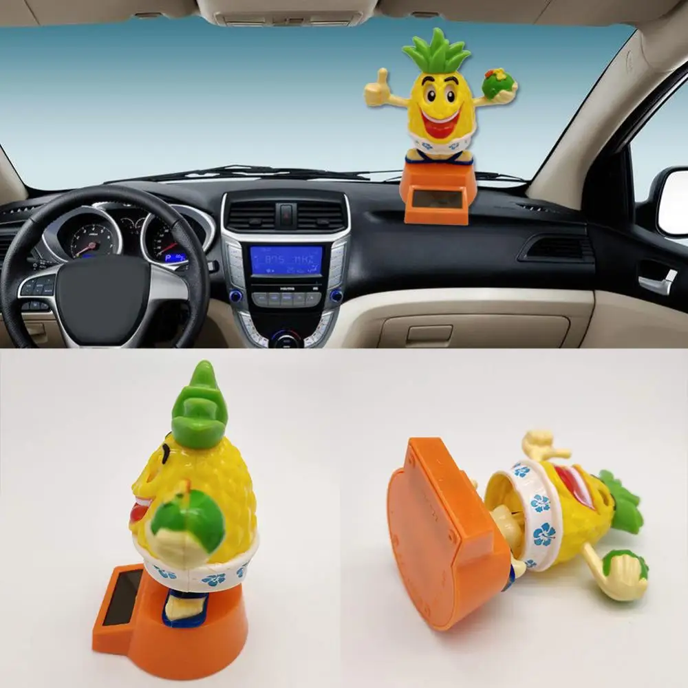 Dropshipping!!Solar Power Cartoon Swinging Pineapple Car Interior Ornament Home Decor Toy Gift