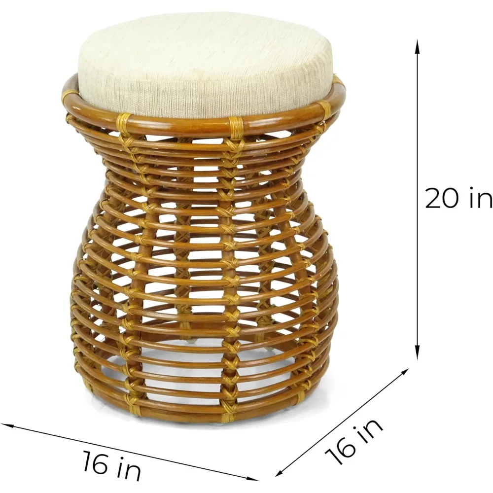 اليدوية الطبيعية الروطان الخوص البراز العثماني الغرور غرفة نوم تجميعها بالكامل اللون الاستعماري #2
