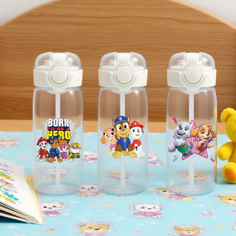 

Paw Patrols 400ml Transparent Water Bottle Girl Boy Portable Gym Travel Clear Leakproof Drinking Bottle Outdoor Sports Bottle
