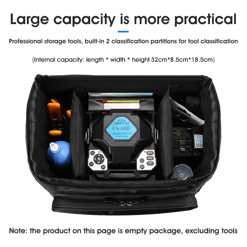 Imagem -03 - Comptyco Fiber Fusion Splicer Pacote Resistente ao Desgaste Impermeável Anti-sísmico Melt Special Tool Bolsa 34.3*23*21cm