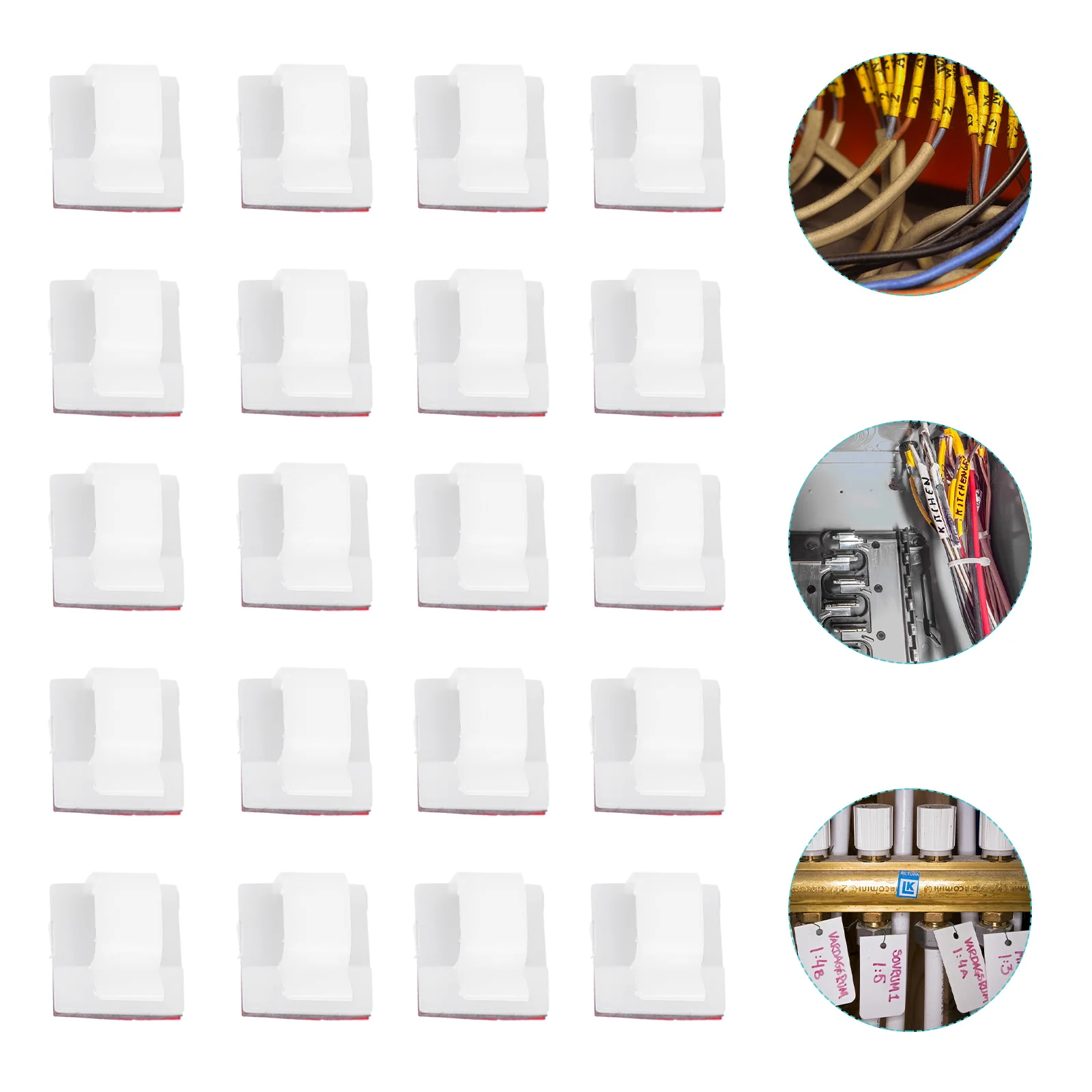 

120 Pcs Cable Clips Self-Adhesive Wire Organizer Strong Adhesive Plastic for Home Office Garage