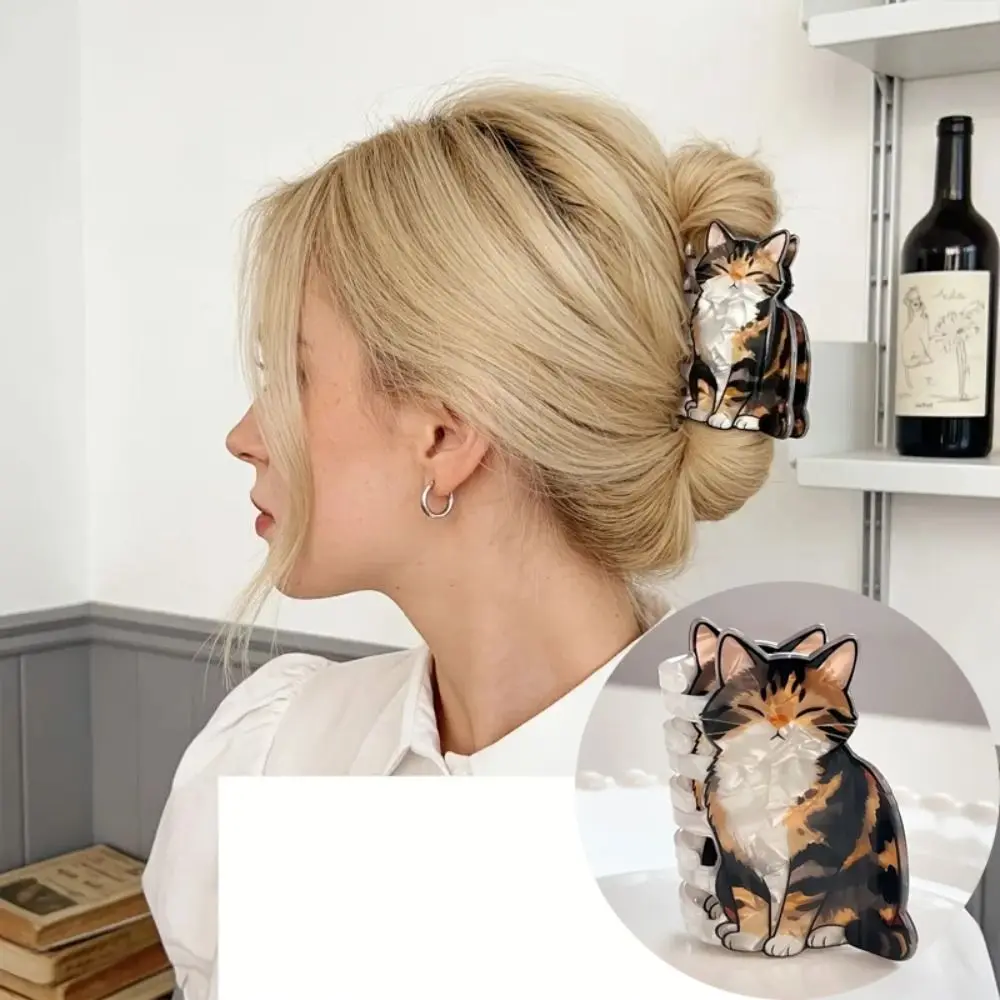 Cute Cartoon Cat Acrylic Hair Claw Clip