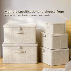 Tianshan Cotton and Linen Covered Storage Box Home Clothes and Blankets Organizer Versatile Box Foldable Wardrobe