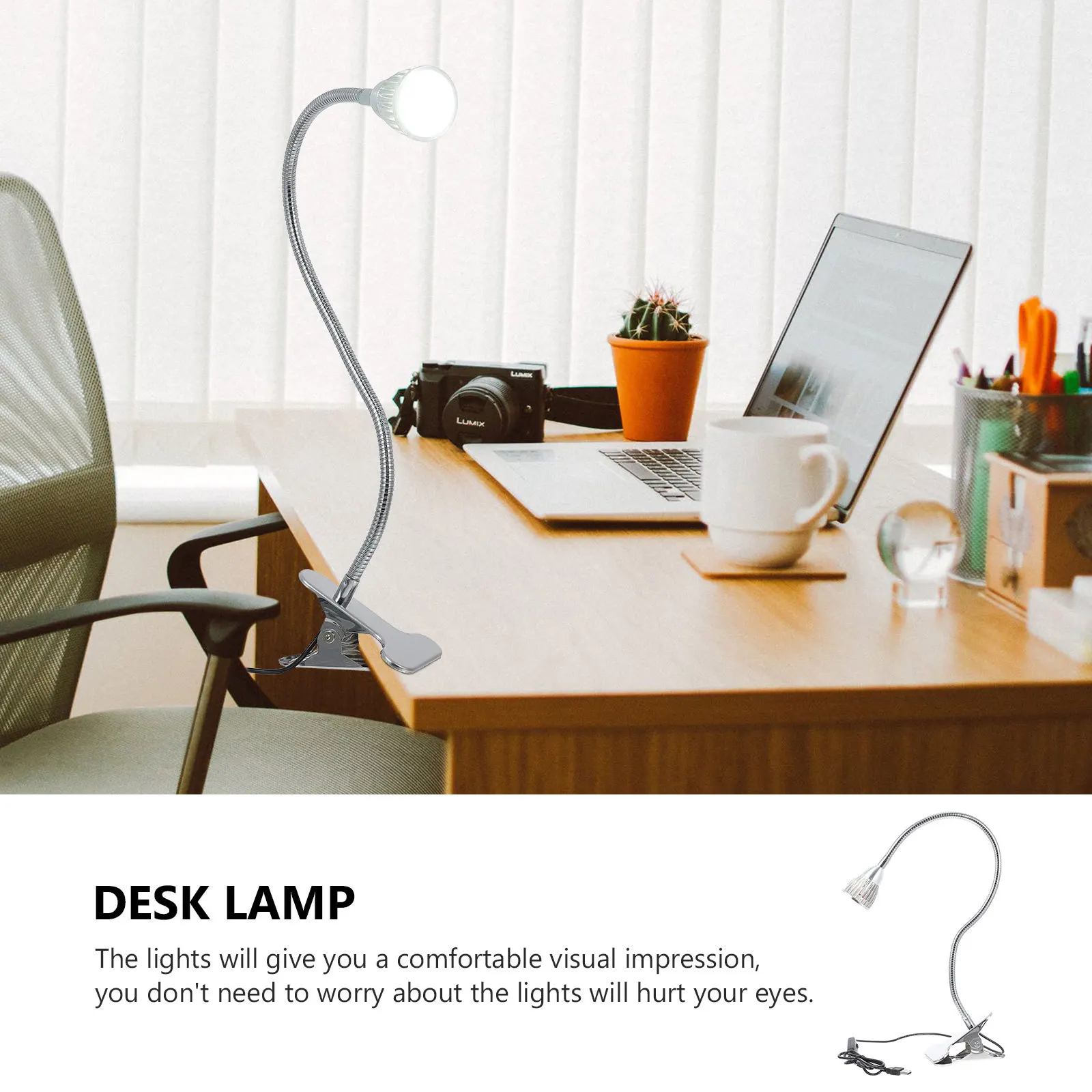 

LED Eye Protection Clip Lamp USB Powered Adjustable Reading Light for Study Bedside Dorm Desk Night Use Clip Type Table Lamp