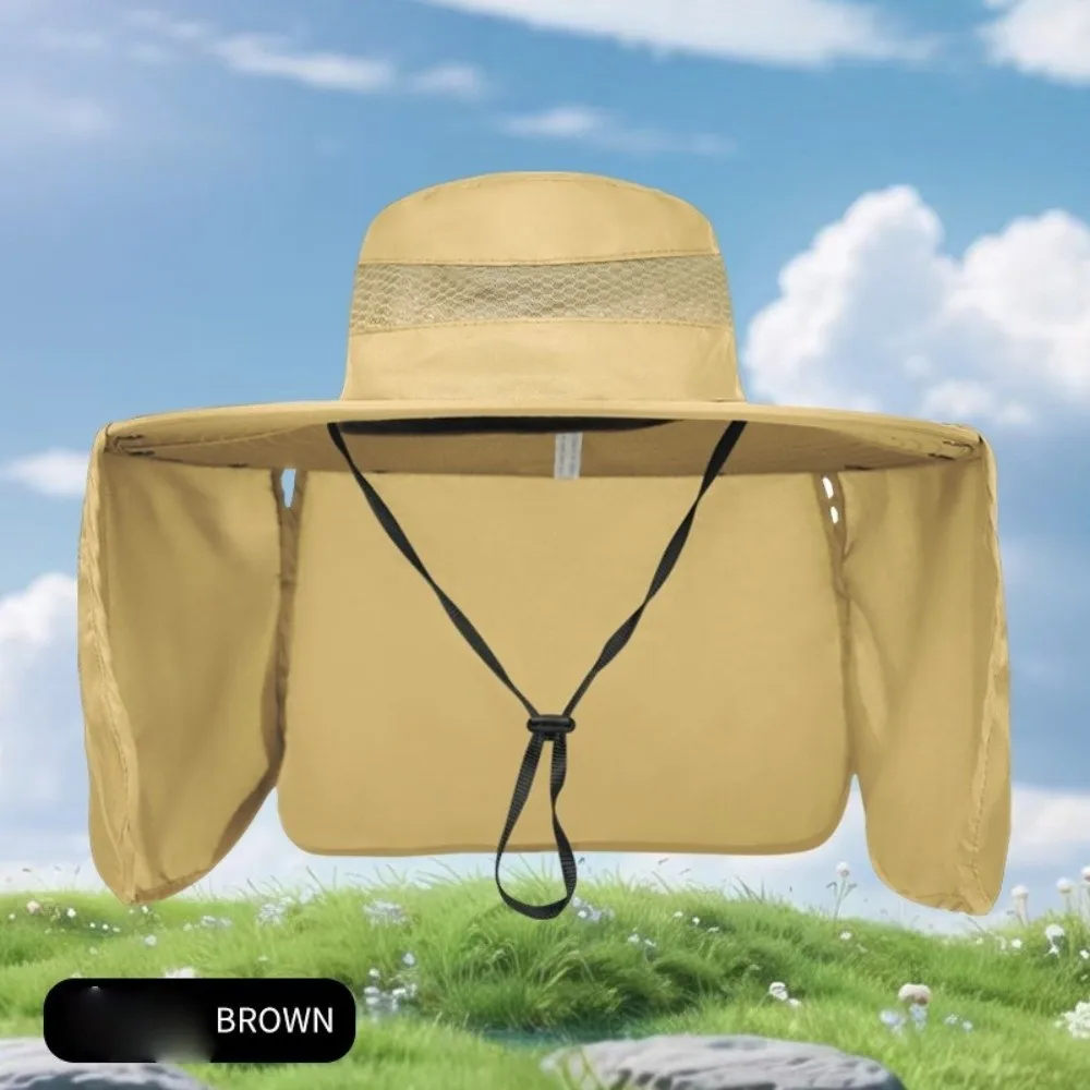 قبعة جديدة مضادة للشمس ومضادة للأشعة فوق البنفسجية قابلة للتنفس، قبعة دلو قابلة للفصل لحماية الرقبة، شال واقي من الشمس، قبعة صيفية