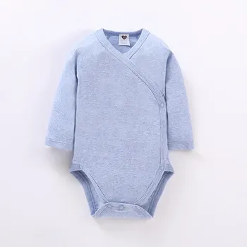 ชุดหมีสำหรับเด็กทารกชายและหญิงเสื้อผ้าเด็กแรกเกิดเด็ก100% แขนยาวผ้าฝ้ายโดยรวมเปิดข้าง