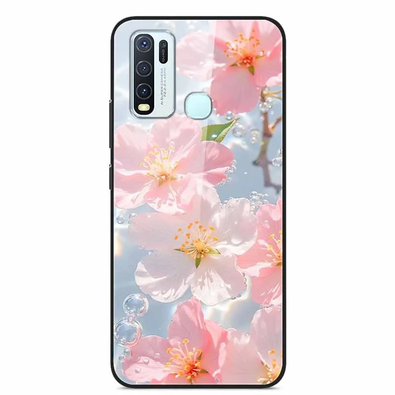 حافظة من الزجاج المقسى لهاتف Vivo V60 Y50 Y30 Y50m غطاء حماية ممتص للصدمات على Vivo V 60 Y 50 30 50 متر حافظات هاتف خفيفة غطاء خلفي صلب