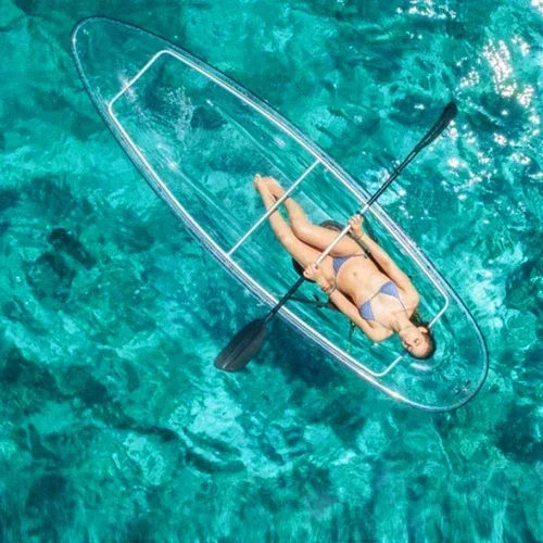 

Frameless Transparent Boat Glass Boat Wedding Photography Special Hand Boating Transparent Crystal Ship