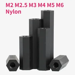 M2 M2.5 M3 M4 M5 M6 Black Nylon Hex Female Standoff Plastic Mount Hexagon Thread PCB Motherboard Spacer Pillar Board Nut