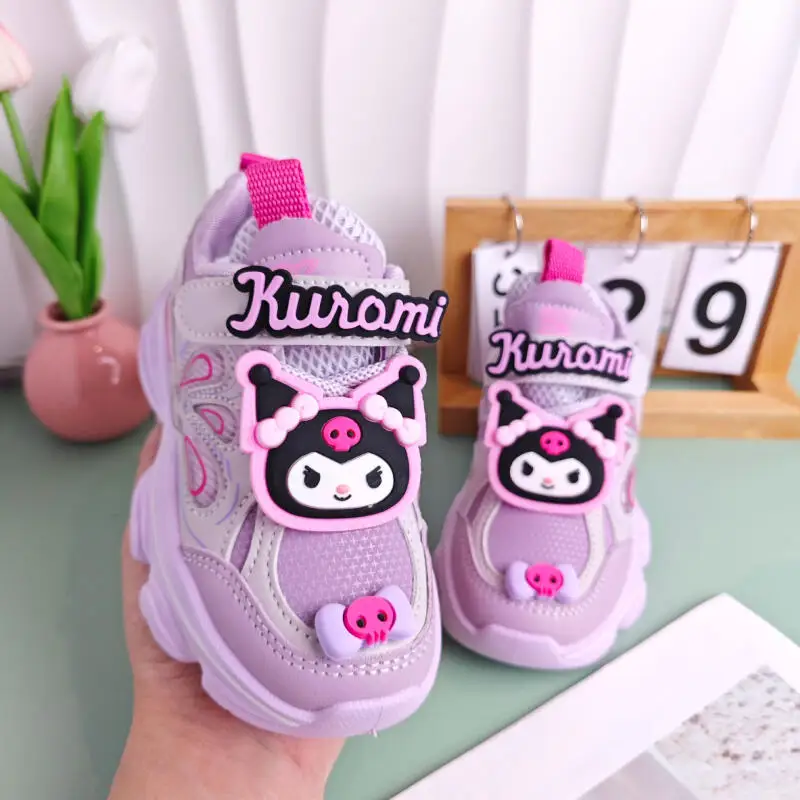 

Sanrio Kuromi Sneakers Girl Spring Autumn Breathable Anti-Slippery Running Shoes Child Kawaii Anime Cartoon Fashion Casual Shoe