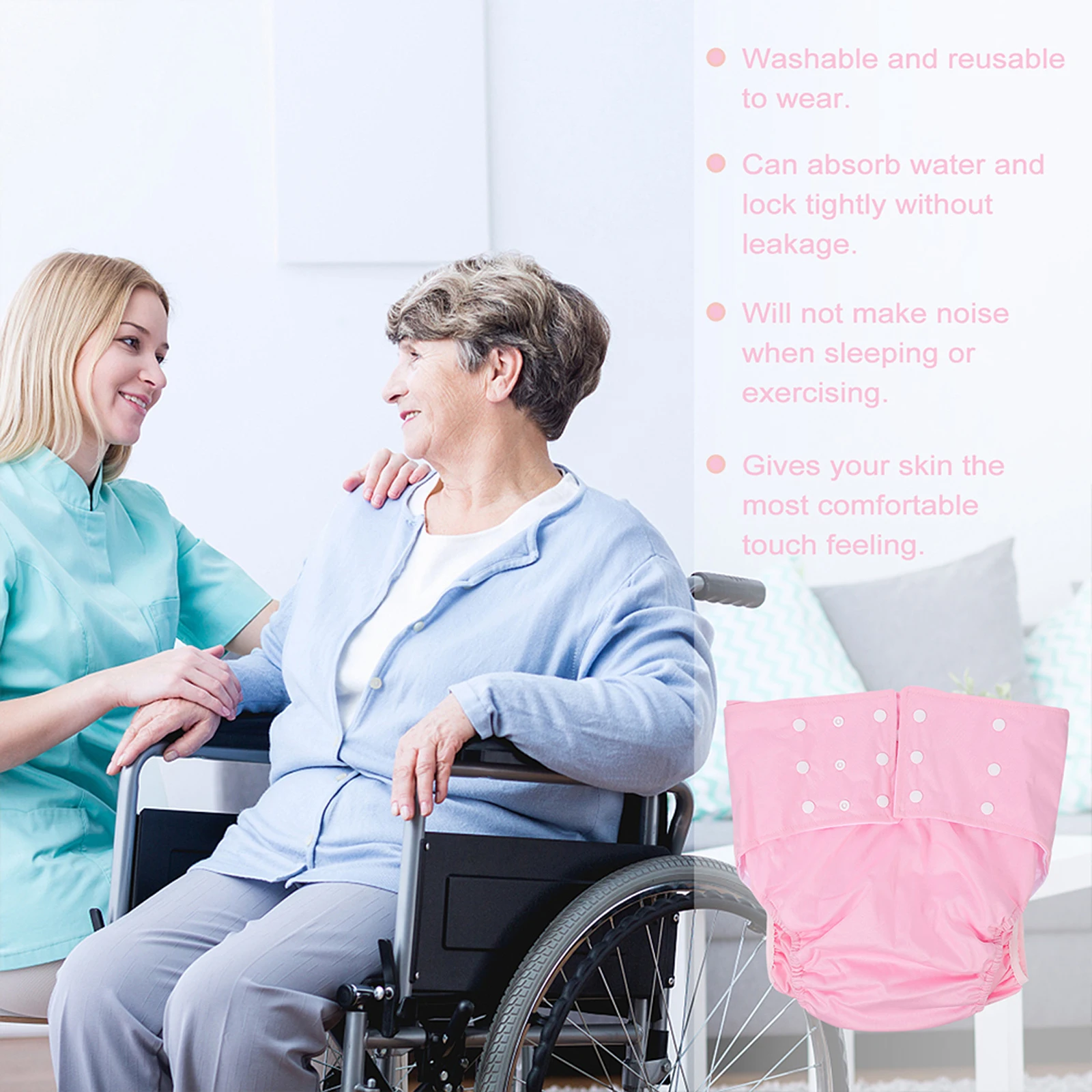 

2 шт. многоразовые подгузники для взрослых, водонепроницаемые эластичные трусы с защитой от протечек 402, 405, моющиеся тканевые подгузники, удобный дизайн