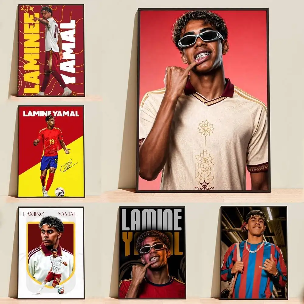 Star-boy L-Lamine 10 Spain Y-Yamal  Poster Self-adhesive Waterproof Paper Sticker Coffee House Bar Room Wall Decor