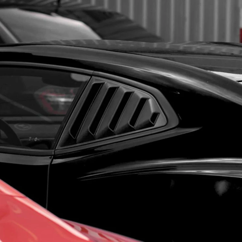 Matte Black 1/4 Rear Side Vent Quarter Window Louver Shutter Cover Trim Accessories For 2016-2022 Chevy Camaro