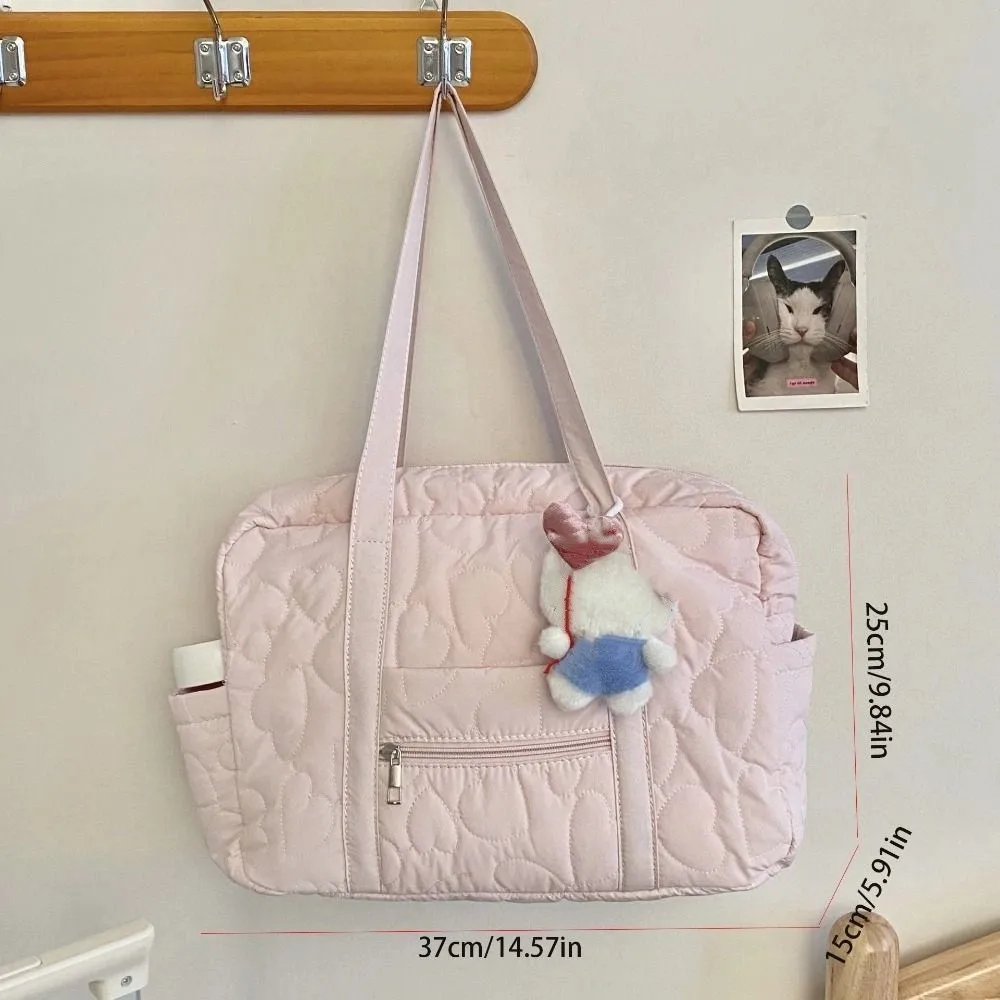Cute Underarm Bag Travel Luggage Bag Korean Style Heart Cosmetic Bag Solid Color Women Handbag Makeup Pouch Bag Office Worker