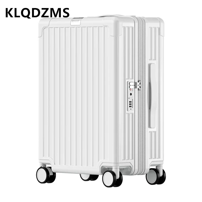 Klqdzms Nieuwe Koffer Usb Opladen Instapdoos Uitbreidbare Trolley Case Abs + Pc Wachtwoord Box Universele Wiel Rollende Bagage