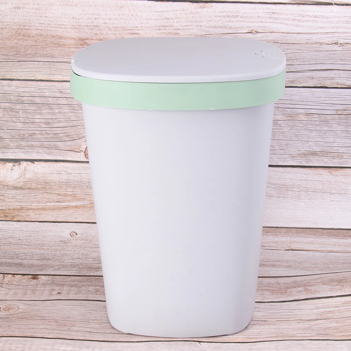 

1pc Push-Button Flip Top Trash Can Light Size Plastic Garbage Bin Odor Proof Automatic Open Close Large Capacity For