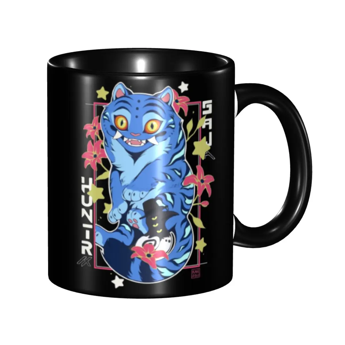 

Unique Design KPop Demon Hunters Huntrix Blue Tiger Derpy Merch Mug Novelty Coffee Cup