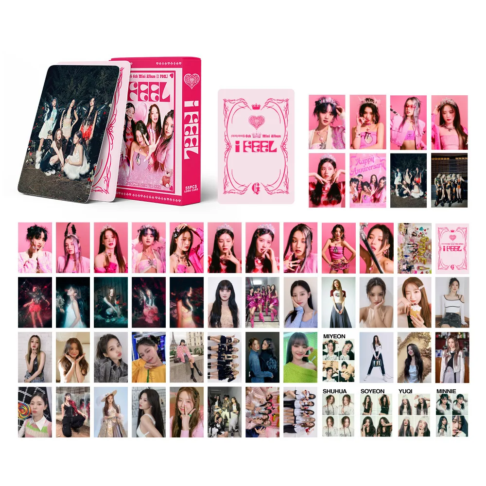 Imagem -02 - Álbum de Cartão Postal Kpop Minnie para Meninas g I-dle eu Sinto Cartão de Aniversário Queimar Cartão Fotográfico Presente para Fãs Lomo Gi-dle 55 Pcs Per se