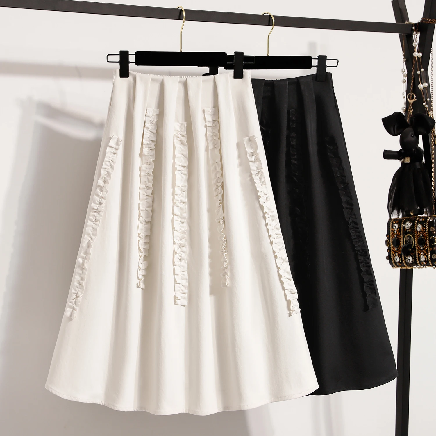 Saia Midi Feminina Plus Size N - A-Line Skirt Midi avaliação e preço