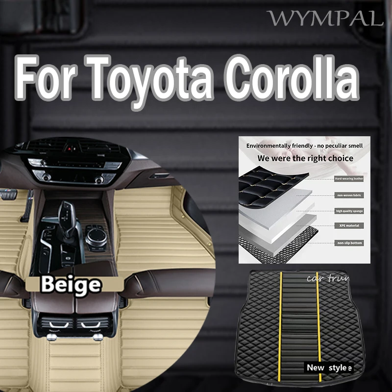 Luxury Car Floor Mats For Toyota Corolla 9th Gen. 2000 2001 2002 2003 2004 2005 2006 Auto Foot Pads Interior Accessories full