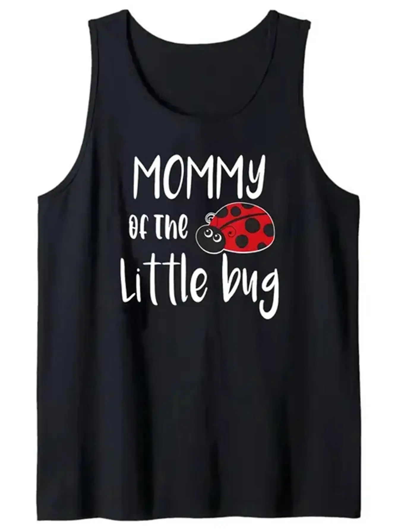 

The man's interesting "Mom's Little Insects" pattern vest, featuring a red seven-celled worm print - soft and breathable