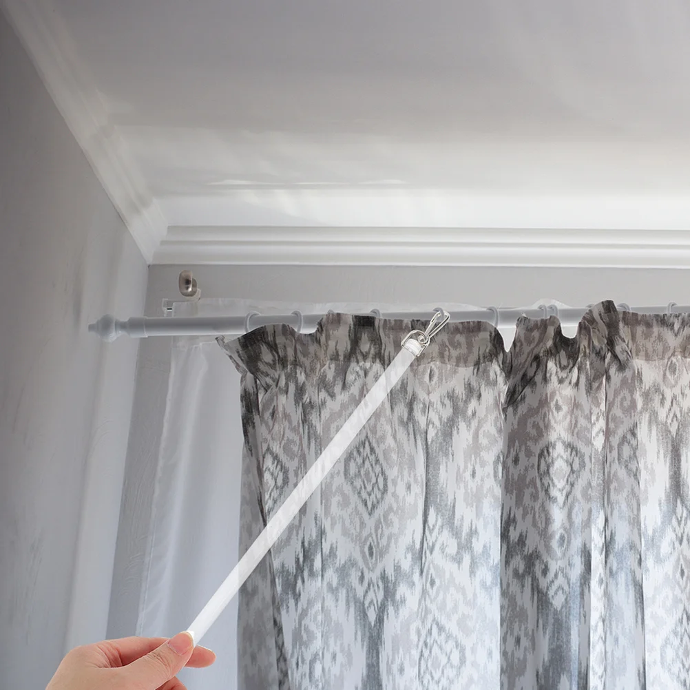 2Pcs Vorhang Zugstange Transparent Acryl Gardinen Zauberstab mit Haken Einfache Installation Blind Opener Ersatz Zubehör