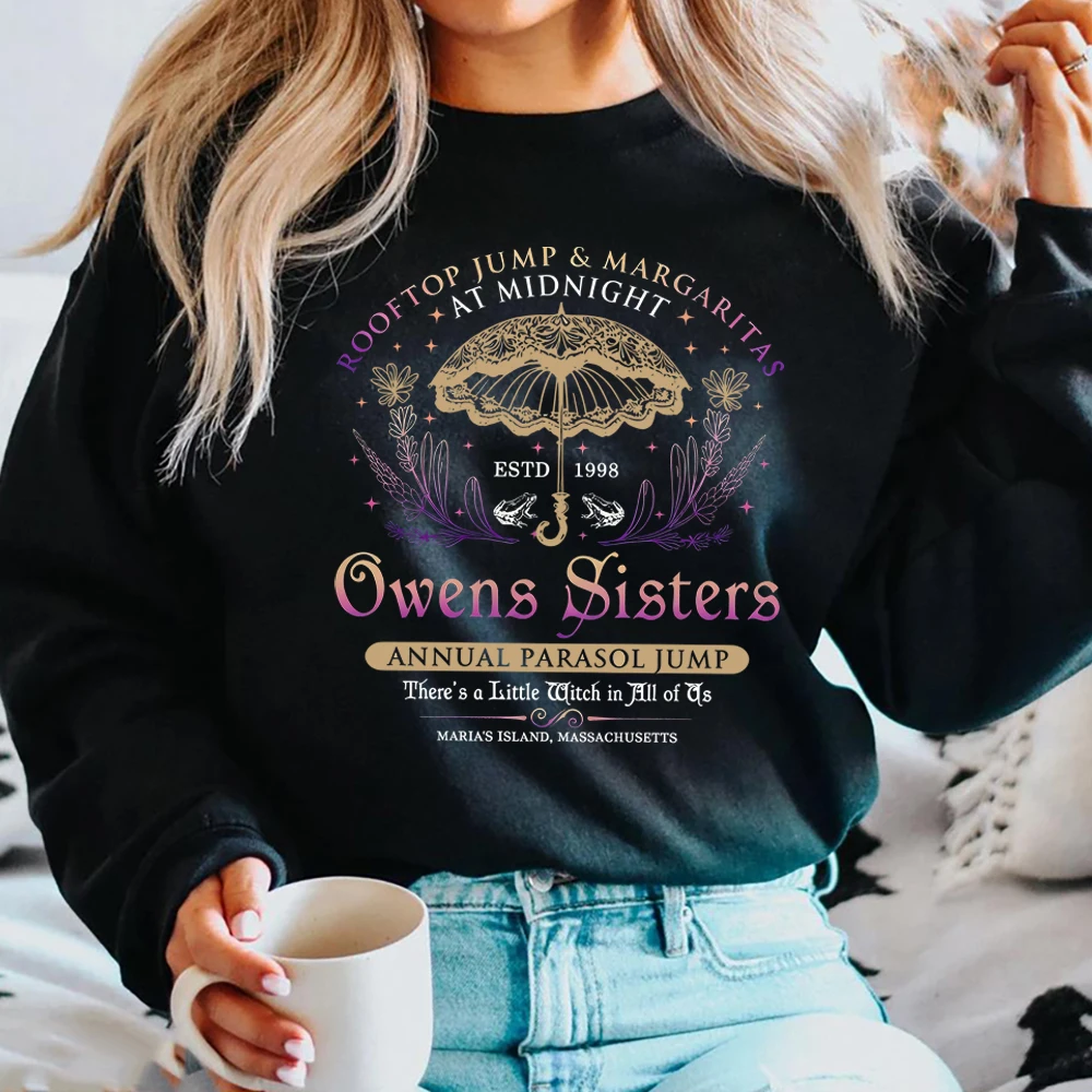 2026 Owens Sisters Sweatshirt Practical Magic Shirt Midnight Margaritas Witch Halloween Jumper Fall Gothic Halloween Sweatshirts