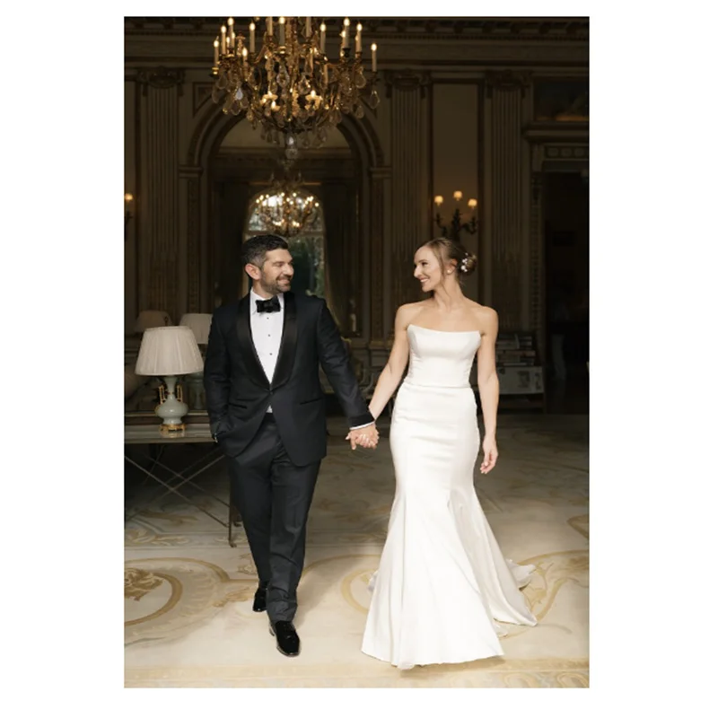 

New Mermaid Wedding Dresses 2025 Strapless Sweep Train Backless Garden Elegant Beach Bridal Gowns Vestidos De Novia Customized
