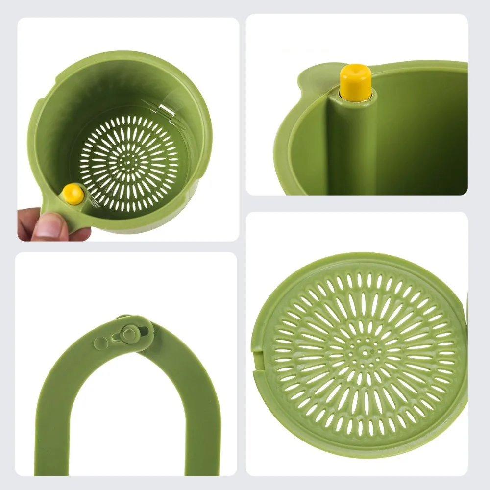 Hanging Sink Draining Basket Openable Bottom Cover Detachable Kitchen Garbage Filter Food Residue Filter Cleaning Water Basket