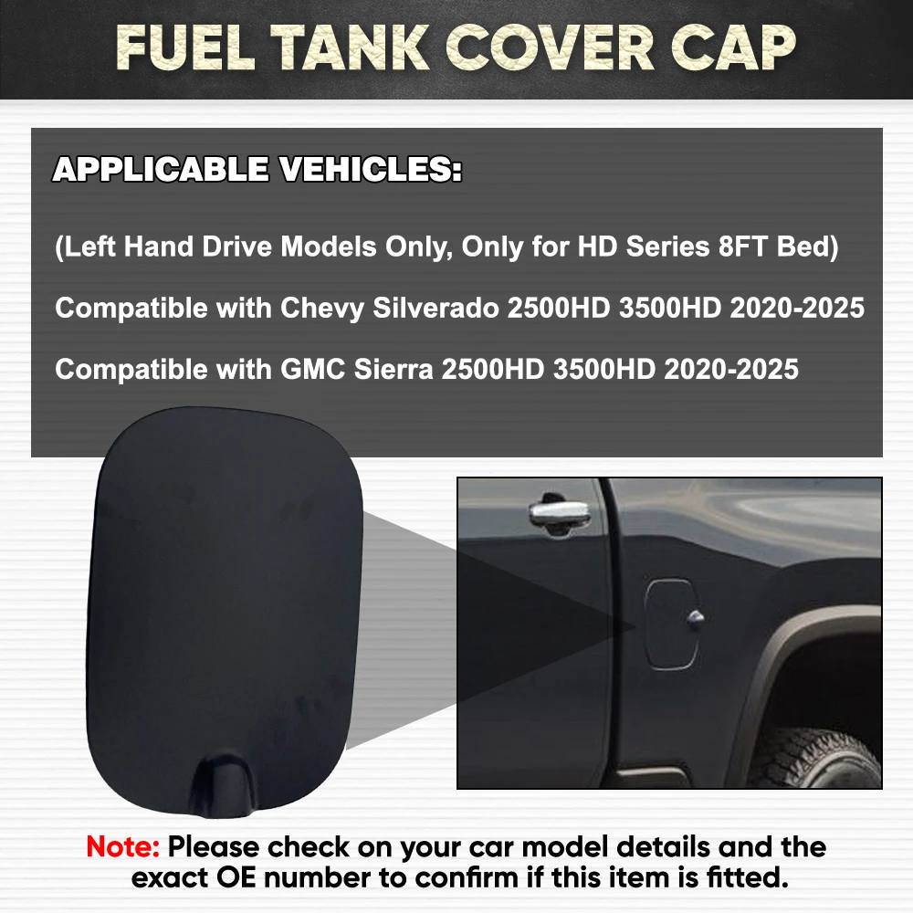 

84736200, 84673151 Car Fuel Gas Tank Filler Cap Door Lid Cover For Chevy Silverado GMC Sierra 2500HD 3500HD 2020-2025 LHD
