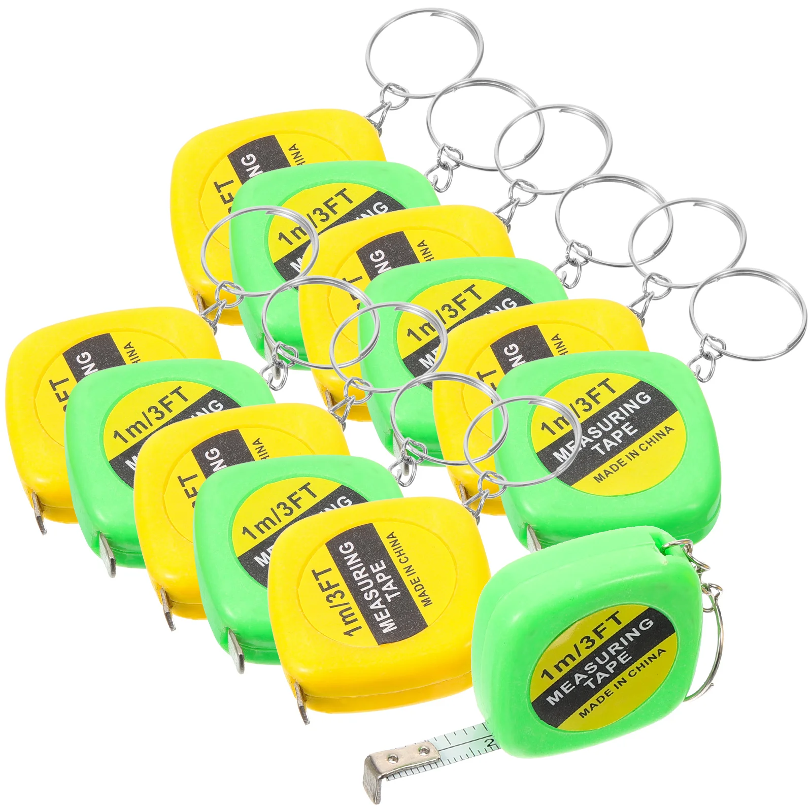 12 PCS Mini Tape Measure Portable Tool Keychain Toy Measuring Automatic Adhesive