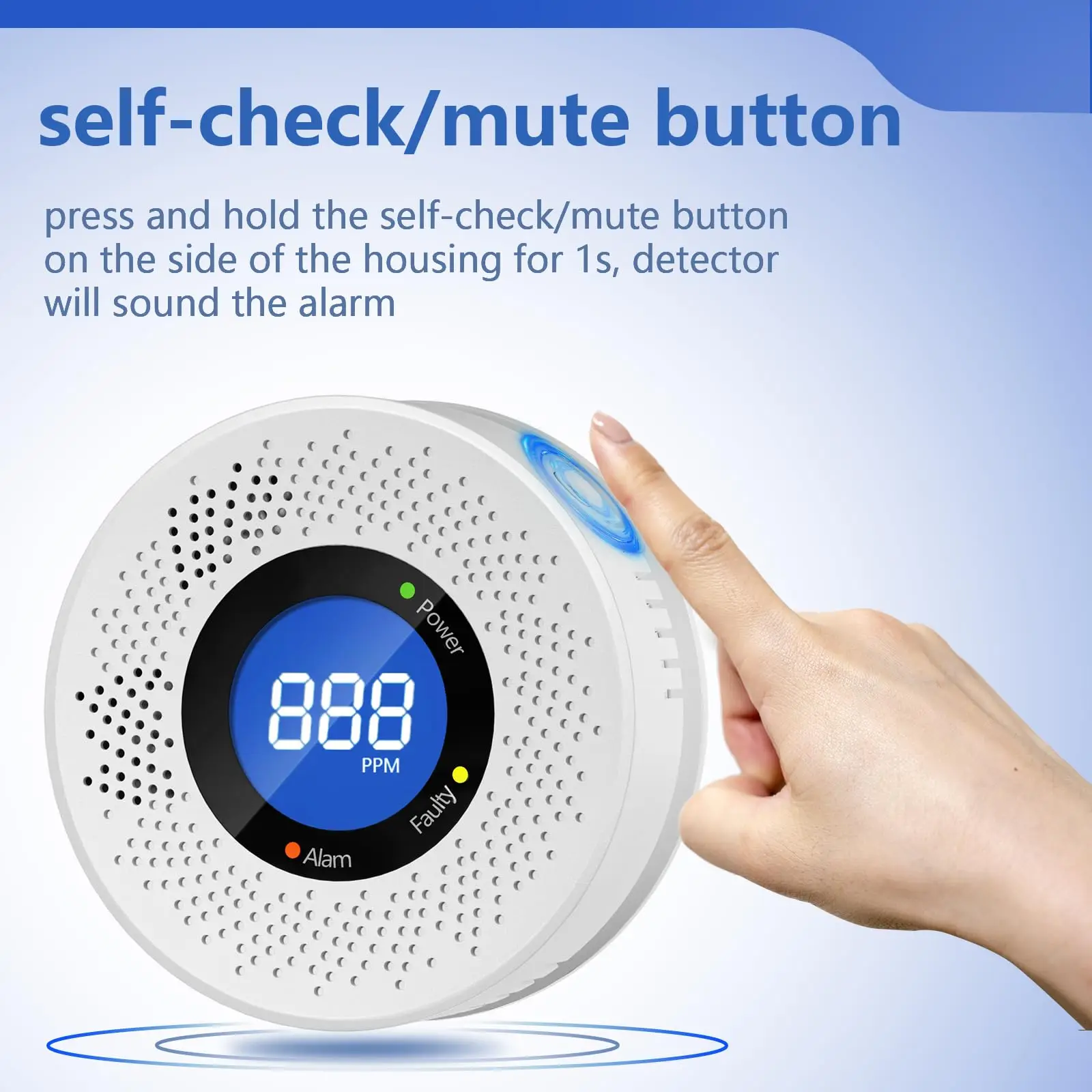 Smart Carbon Monoxide Detector with LCD Digital Display for Restaurant Home Indoor Kitchen Real-Time CO Monitor Detector Alarm