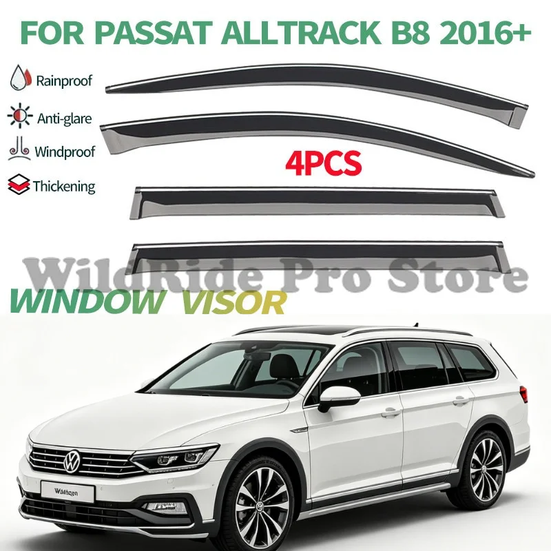 Perfect Fit Window Visor for VW Passat B8 Alltrack2016-2022+  Rain Guard, Premium Wind Deflector