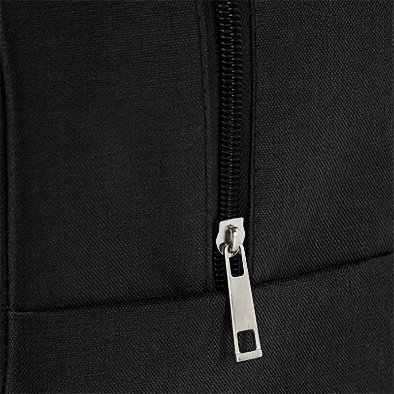 Black Cationic Insulated Lunch Bag, Thermal Food Tote for Work School Picnic, Portable Cooler Bag 1-Pack