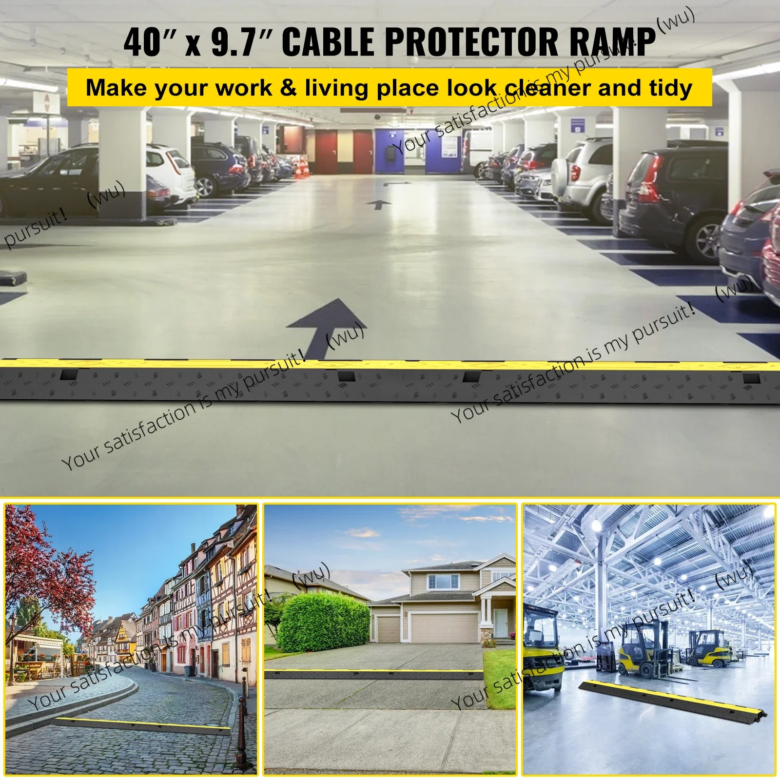 Ramp cable, cable protective cover, cable protective rubber + PVC 11,000 lbs, speed bumps, parking lot traffic