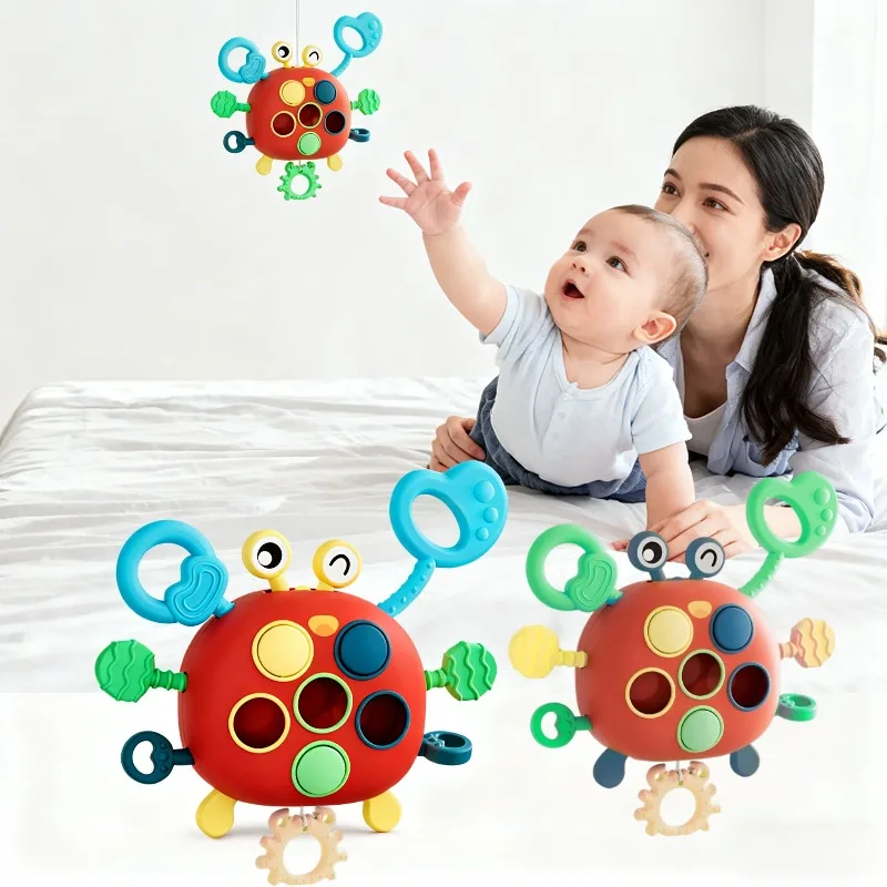 

Cartoon Crab Shaped Baby Toy for Toddlers Eco-Friendly Durable Early Education Chewable Puzzle Fun Learning Grip & Bite