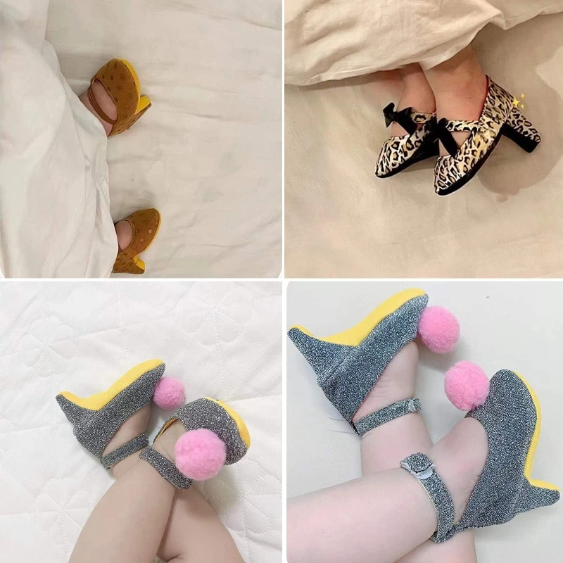 Nuovo neonato neonato suola morbida fiocco punteggiato scarpe con tacco alto 1 paio oggetti fotografici Y55B