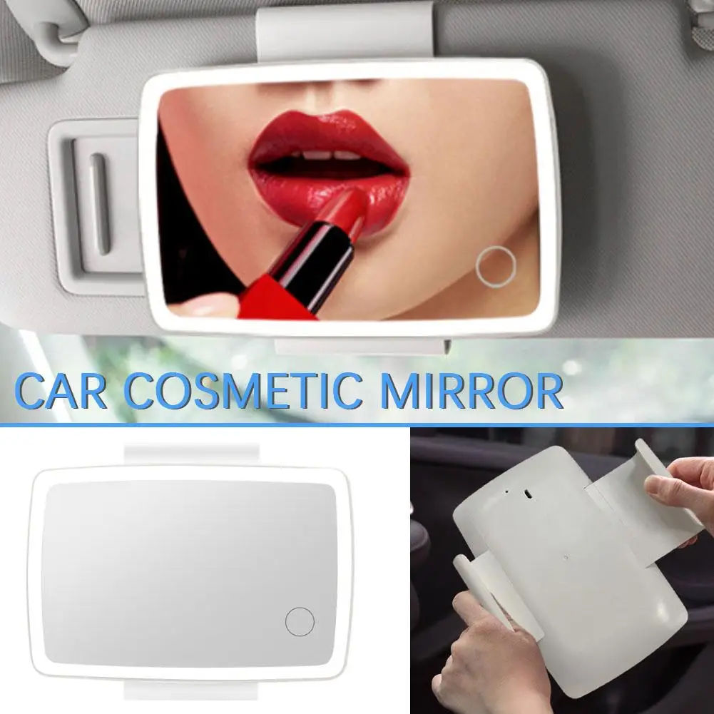 Car Interior Mirrors Visor Plate Led Makeup Mirror For Girls Women Rechargeable Fill Light Universal Vanity Mirror H7g7