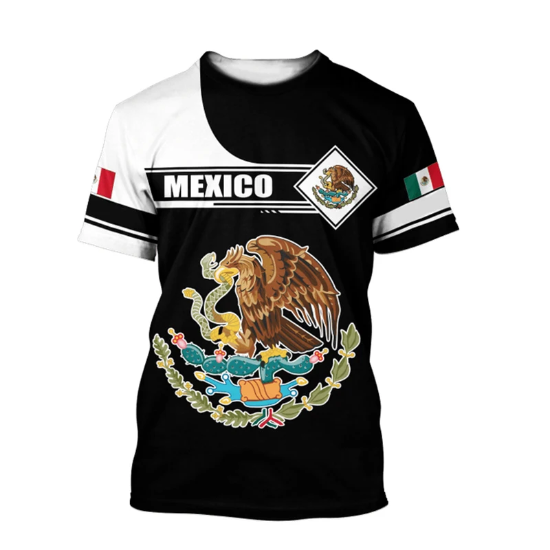 Summer Mexico T-Shirts Mexican Flag 3D Print Streetwear Men Women Fashion Oversized Short Sleeve T Shirt Male Tees Tops Clothing image 3